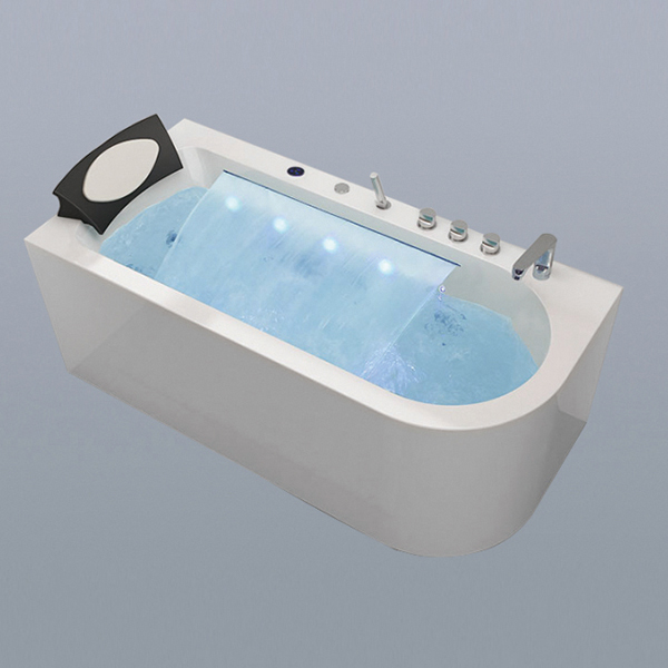 带瀑布的白色亚克力浴缸-LX-289
