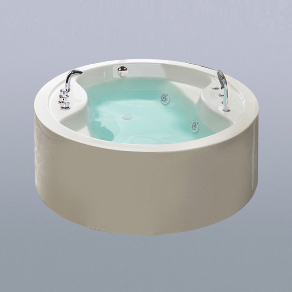 米色圆形亚克力按摩浴缸-LX-293